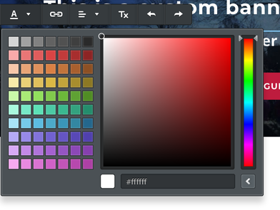 Color selector in weebly's text editor, showing where you can input color codes