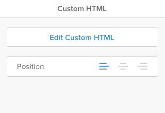 Screenshot of the Custom HTML pop up for Weebly's embed code element. It shows the 